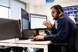 Managed cyber security service provider on the phone