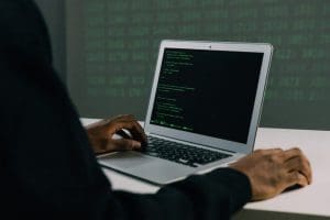 Hacker stealing business data